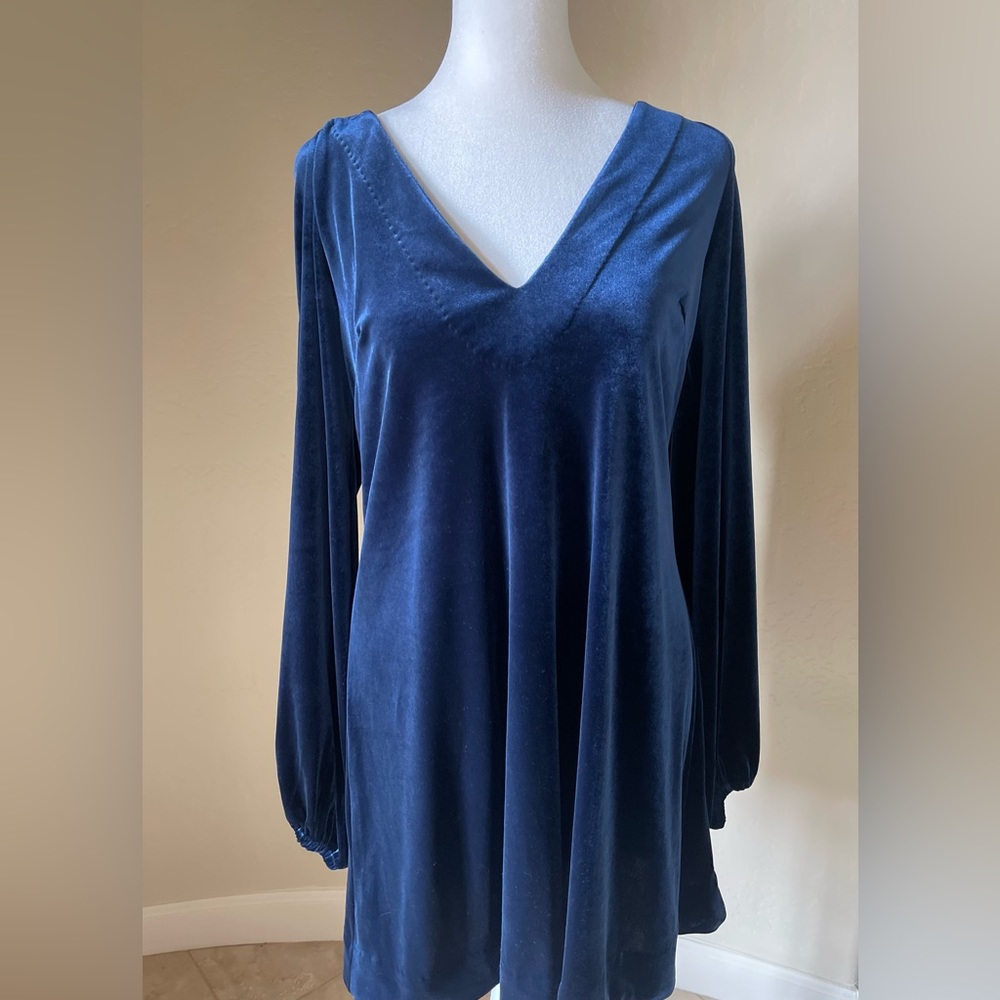Free People dress-velvet Midnight blue